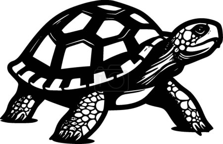 Turtle - minimalist and simple silhouette - vector illustration