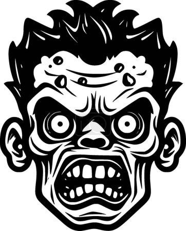 Illustration for Zombie - minimalist and simple silhouette - vector illustration - Royalty Free Image