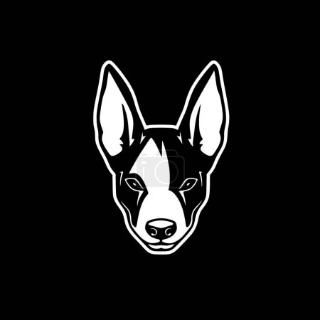 Basenji - black and white isolated icon - vector illustration
