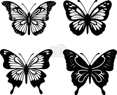 Schmetterlinge - minimalistisches und flaches Logo - Vektorillustration