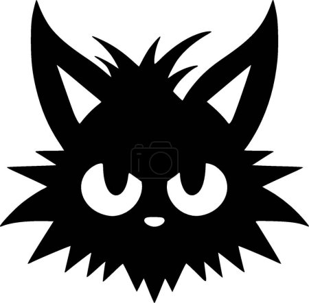 Cat - ilustración vectorial en blanco y negro