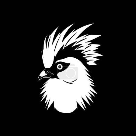 Cacatoès - icône isolée en noir et blanc - illustration vectorielle