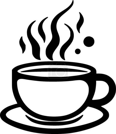 Kaffee - Schwarz-Weiß-Ikone - Vektorillustration