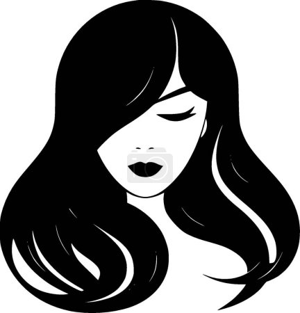 Cheveux - logo minimaliste et plat - illustration vectorielle