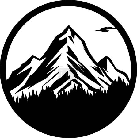 Berge - minimalistisches und flaches Logo - Vektorillustration
