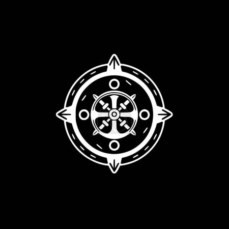 Nautical - minimalist and flat logo - vector illustration