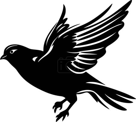 Pigeon - logo minimaliste et plat - illustration vectorielle