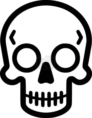 Totenkopf - schwarz-weißes Icon - Vektorillustration