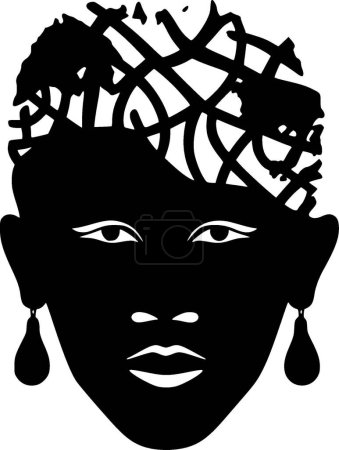 Afrique - icône isolée en noir et blanc - illustration vectorielle