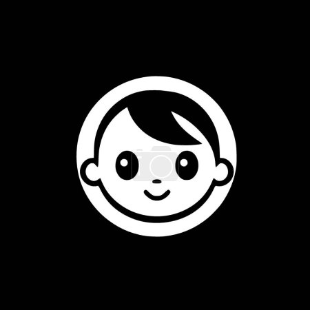 Bébé - illustration vectorielle noir et blanc