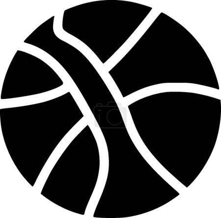 Téléchargez les illustrations : Basketball - icône isolée en noir et blanc - illustration vectorielle - en licence libre de droit