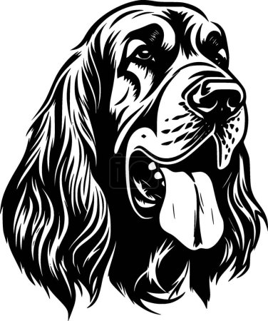 Ilustración de Bloodhound - icono aislado en blanco y negro - ilustración vectorial - Imagen libre de derechos