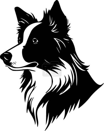 Illustration for Border collie - minimalist and simple silhouette - vector illustration - Royalty Free Image