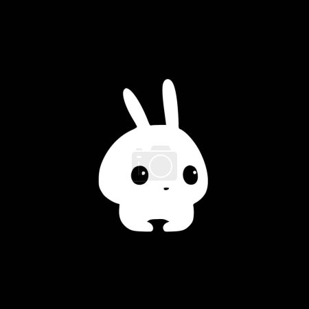 Illustration for Bunny - black and white isolated icon - vector illustration - Royalty Free Image