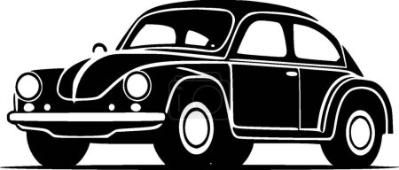 Car - black and white vector illustration