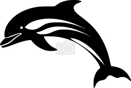 Ilustración de Delfín - silueta minimalista y simple - ilustración vectorial - Imagen libre de derechos