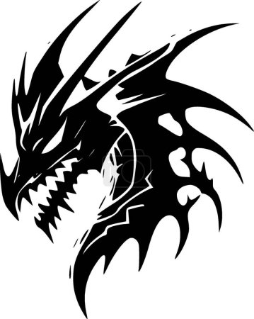 Dragons - silhouette minimaliste et simple - illustration vectorielle