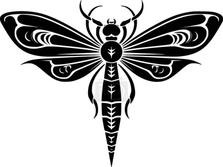 libellule - logo minimaliste et plat - illustration vectorielle