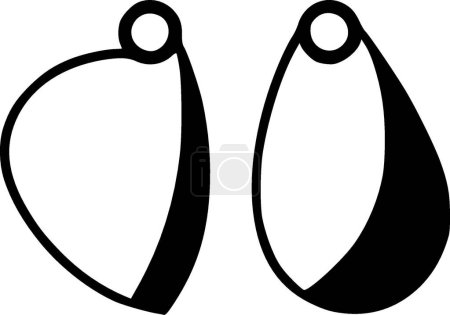 Earrings - minimalist and simple silhouette - vector illustration
