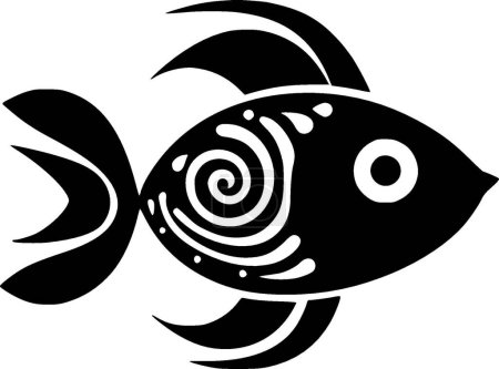 Pescado - logo minimalista y plano - ilustración vectorial