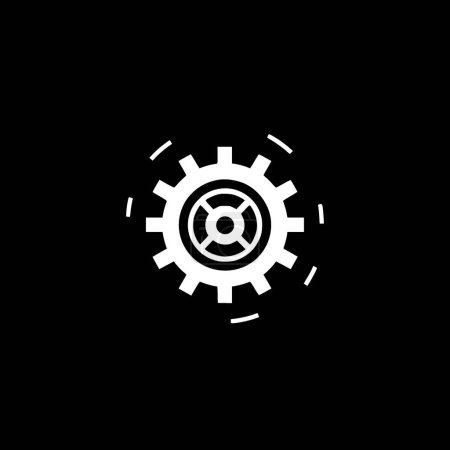 Gears - black and white vector illustration