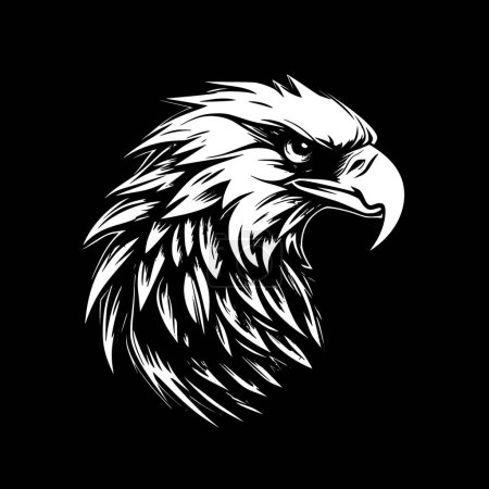 Illustration for Hippogriff - black and white isolated icon - vector illustration - Royalty Free Image