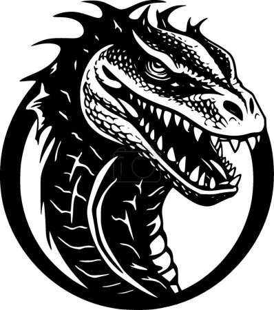Dragon Komodo - logo minimaliste et plat - illustration vectorielle