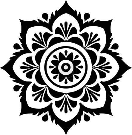 Mandala - logo minimalista y plano - ilustración vectorial
