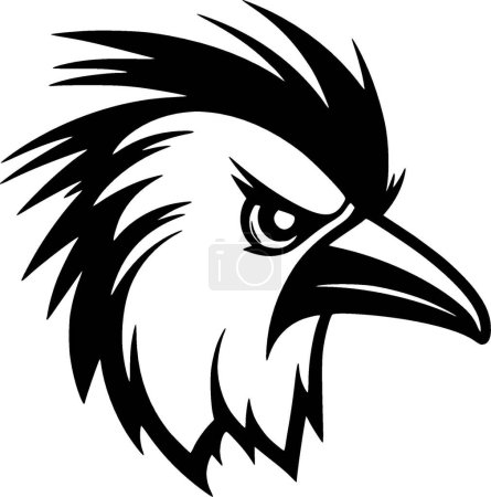 Papagei - schwarz-weißes Icon - Vektorillustration