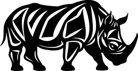 Ilustración de Rinoceronte - ilustración vectorial en blanco y negro - Imagen libre de derechos