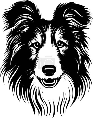 Shetland Sheepdog - silueta minimalista y simple - ilustración vectorial