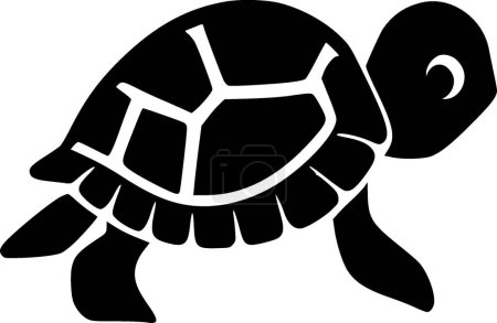 Schildkröte - schwarz-weiße Vektorillustration