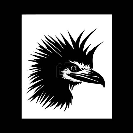 Téléchargez les illustrations : Vautour - icône isolée en noir et blanc - illustration vectorielle - en licence libre de droit