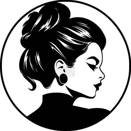 Girl - minimalist and simple silhouette - vector illustration
