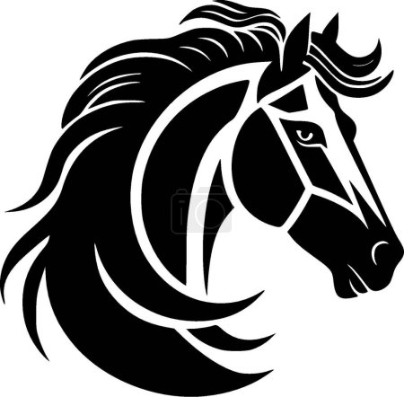 Horse - minimalist and simple silhouette - vector illustration