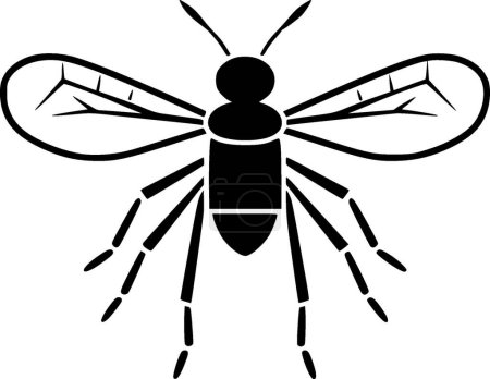 Mosquito - schwarz-weiße Vektorillustration