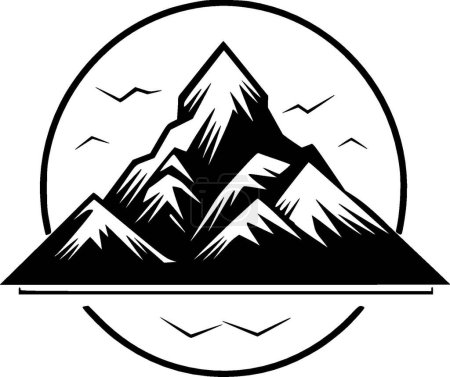 Mountains - minimalist and simple silhouette - vector illustration