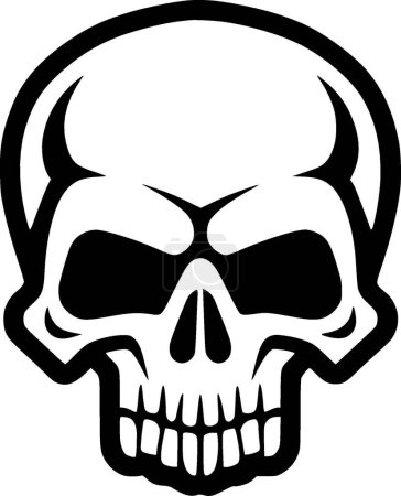 Skull - black and white isolated icon - vector illustration