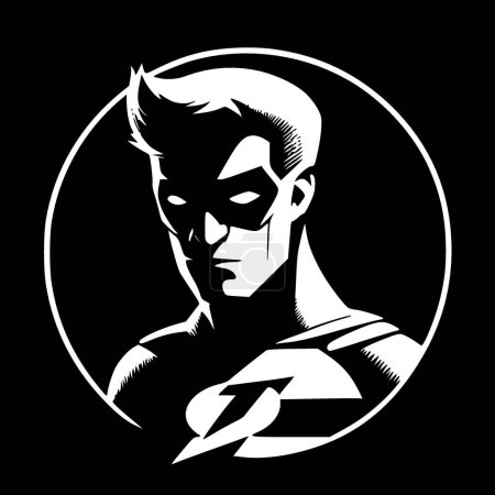 Superhero - minimalist and flat logo - vector illustration