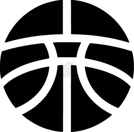 Téléchargez les illustrations : Basketball - illustration vectorielle en noir et blanc - en licence libre de droit