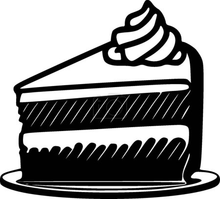 Téléchargez les illustrations : Gâteau - icône isolée en noir et blanc - illustration vectorielle - en licence libre de droit