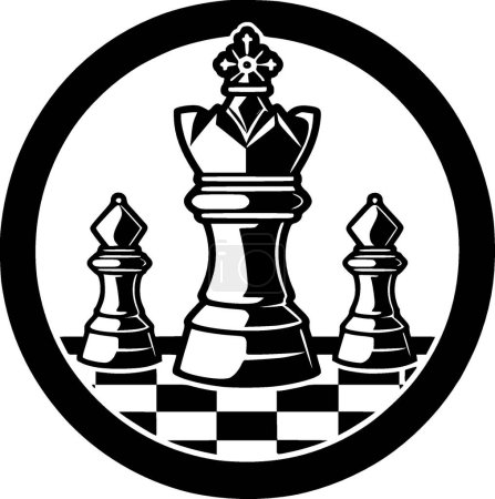 Chess - black and white vector illustration