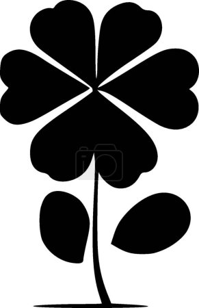 Clover - minimalist and flat logo - vector illustration
