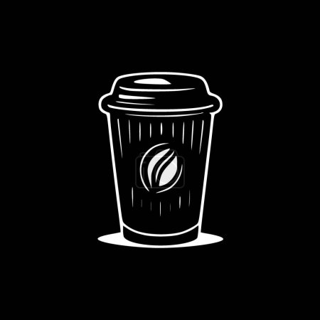 Coffee - minimalist and flat logo - vector illustration