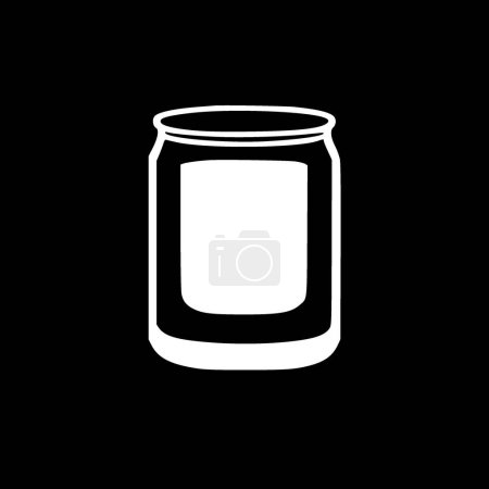 Glass can - black and white isolated icon - vector illustration