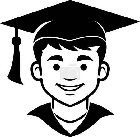 Illustration for Graduation - minimalist and simple silhouette - vector illustration - Royalty Free Image