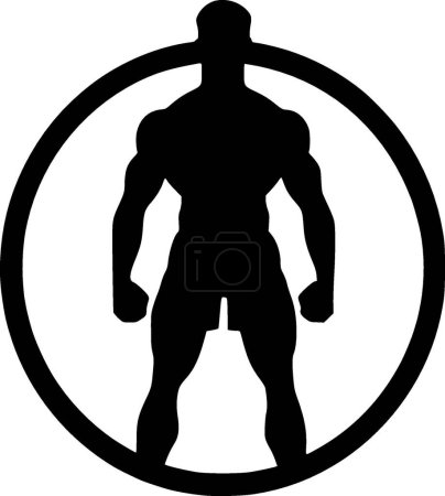 Gym - black and white isolated icon - vector illustration