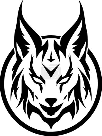 Ilustración de Lynx - icono aislado en blanco y negro - ilustración vectorial - Imagen libre de derechos