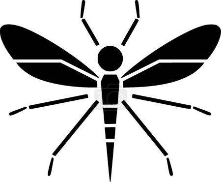 Mosquito - black and white isolated icon - vector illustration