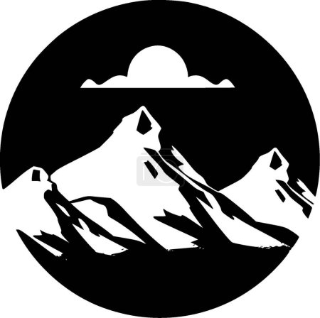 Téléchargez les illustrations : Montagnes - silhouette minimaliste et simple - illustration vectorielle - en licence libre de droit